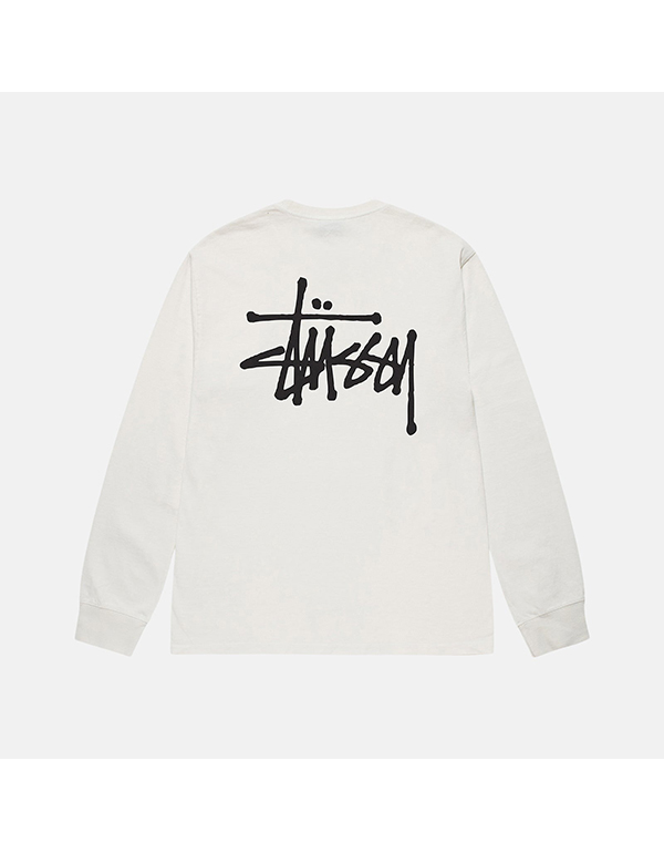 STUSSY BASIC STUSSY PIGMENT DYED LS TEE NATURAL