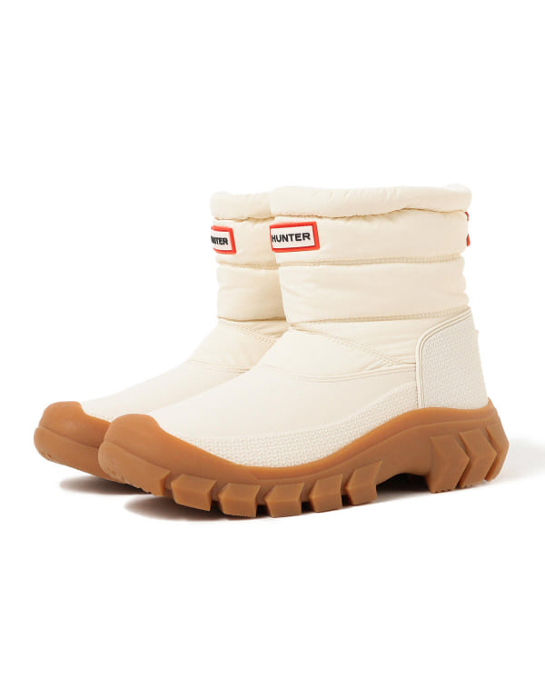 HUNTER INTREPID INSULATED SHORT SNOW BOOTS WHITE