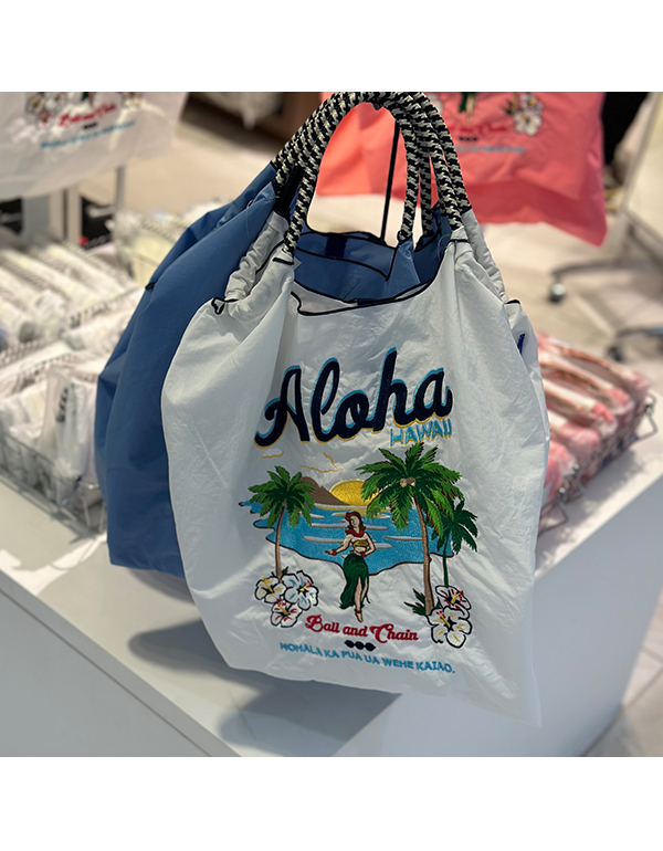 (M) Ball & Chain Eco Bag Medium Aloha White
