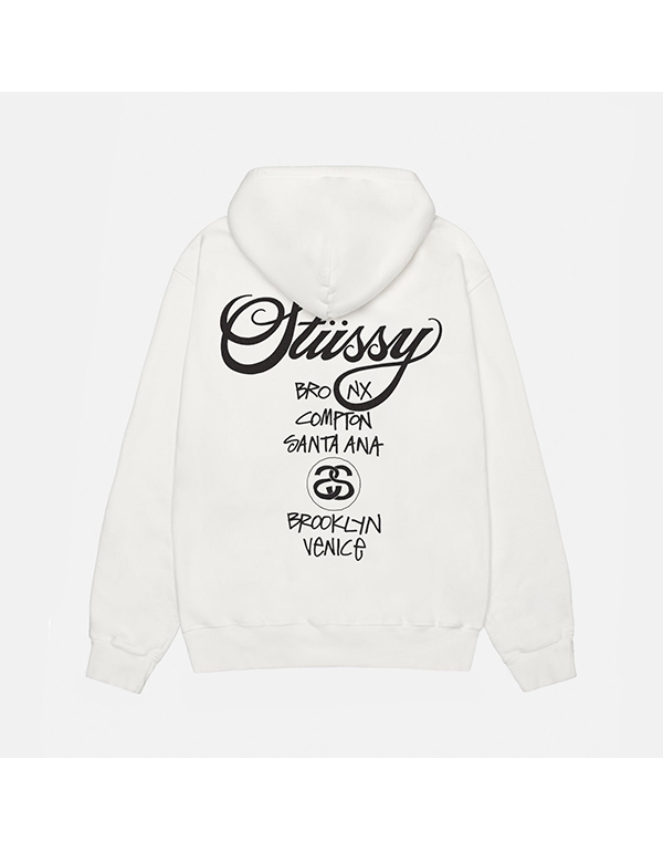 STUSSY WORLD TOUR HOODIE PIGMENT DYED NATURAL