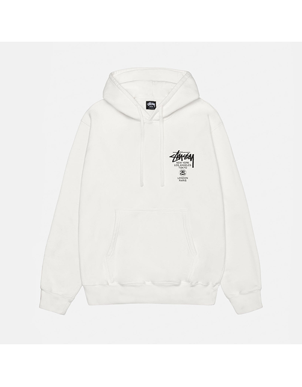 STUSSY WORLD TOUR HOODIE PIGMENT DYED NATURAL
