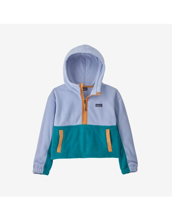 PATAGONIA KIDS MICRODINI CROPPED HOODIE PULLOVER PALE PERIWINKLE