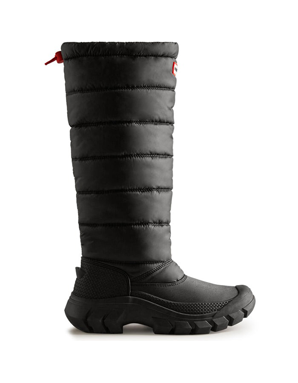 HUNTER WOMENS INTREPID INSULATED TALL SNOW BOOTS BLACK