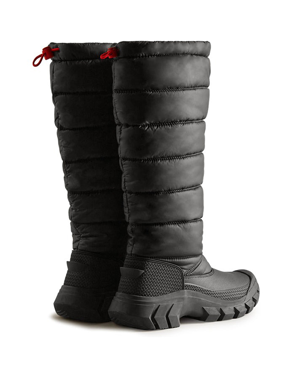HUNTER WOMENS INTREPID INSULATED TALL SNOW BOOTS BLACK