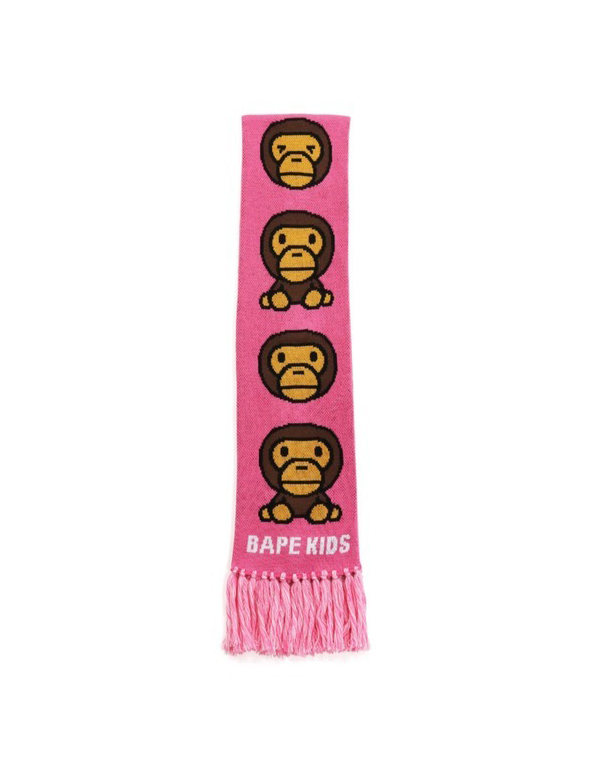 A BATHING APE KIDS BABY MILO KNIT SCARF PINK