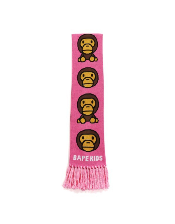 A BATHING APE KIDS BABY MILO KNIT SCARF PINK