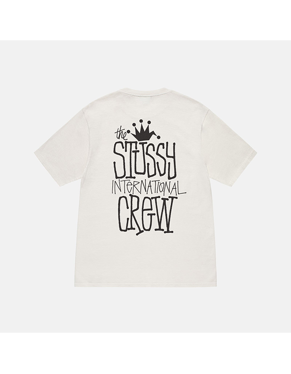 STUSSY CROWN INTERNATIONAL TEE PIGMENT DYED NATURAL
