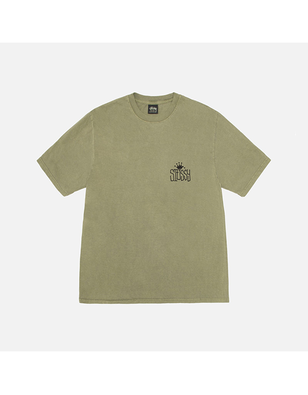 STUSSY CROWN INTERNATIONAL TEE PIGMENT DYED OLIVE