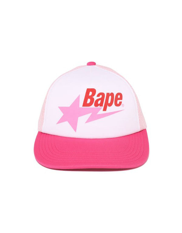 A BATHING APE WOMEN BAPE STA MESH CAP PINK