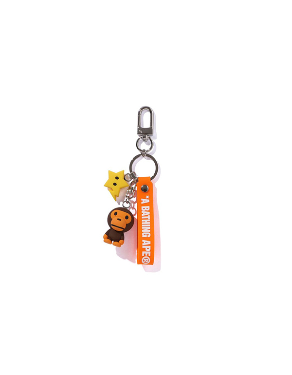 A BATHING APE BABY MILO KEY CHAIN BROWN