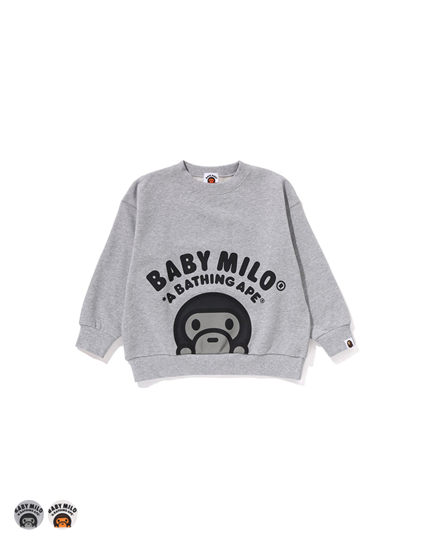 A BATHING APE KIDS BABY MILO RELAXED FIT CREWNECK SWEATSHIRT 2COLOR