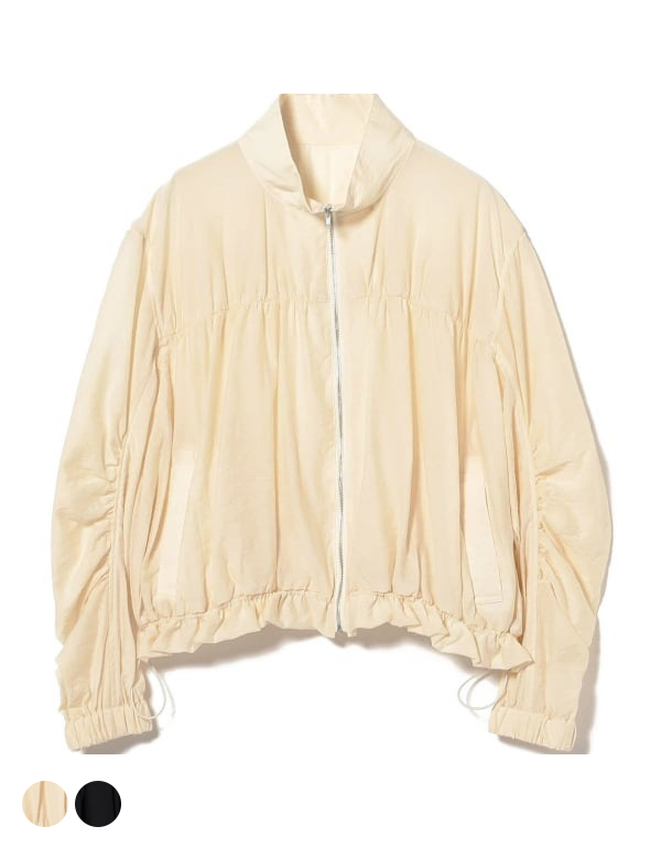 BEAMS SHEER GATHER BLOUSON 2COLOR