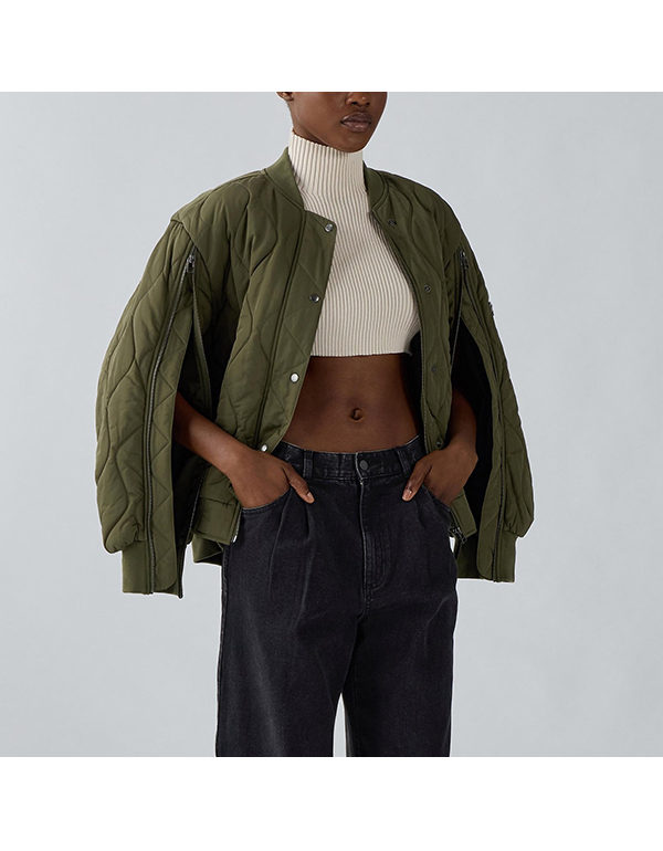 GU X BY ROKH QUILTING BLOUSON OLIVE