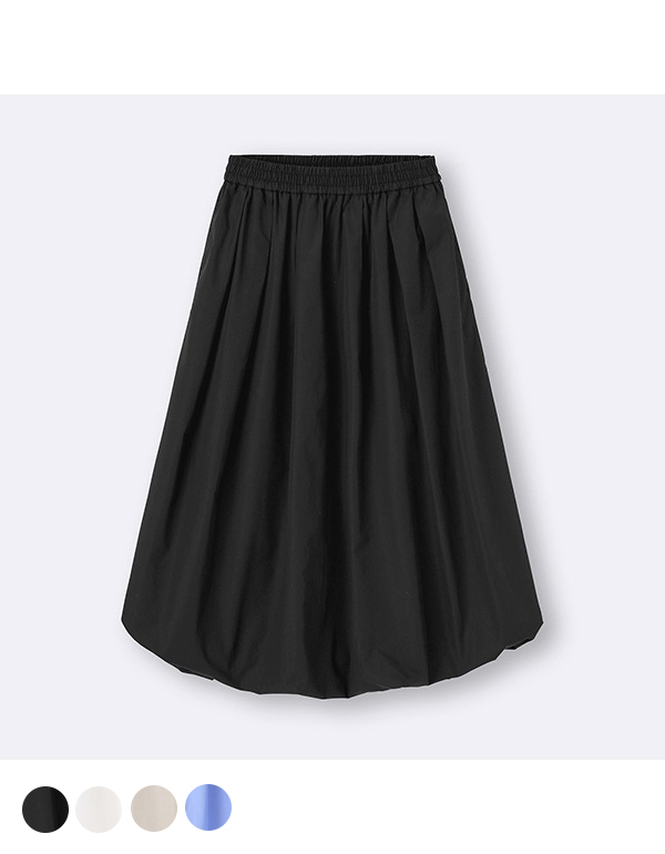 GU WOMENS BUBBLE HEM MIDI SKIRT 4COLOR