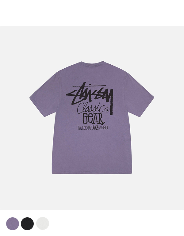 STUSSY CLASSIC GEAR TEE PIGMENT DYED 3COLOR