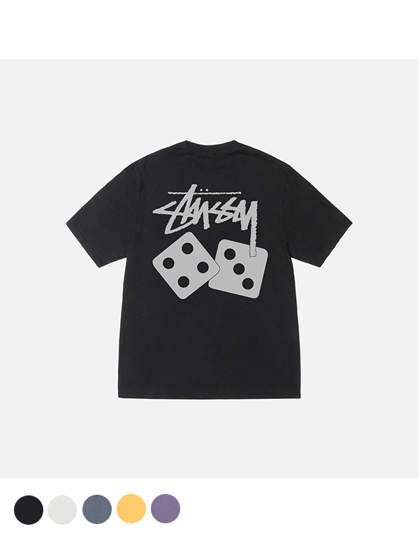 STUSSY DICE TEE PIGMENT DYED 5COLOR