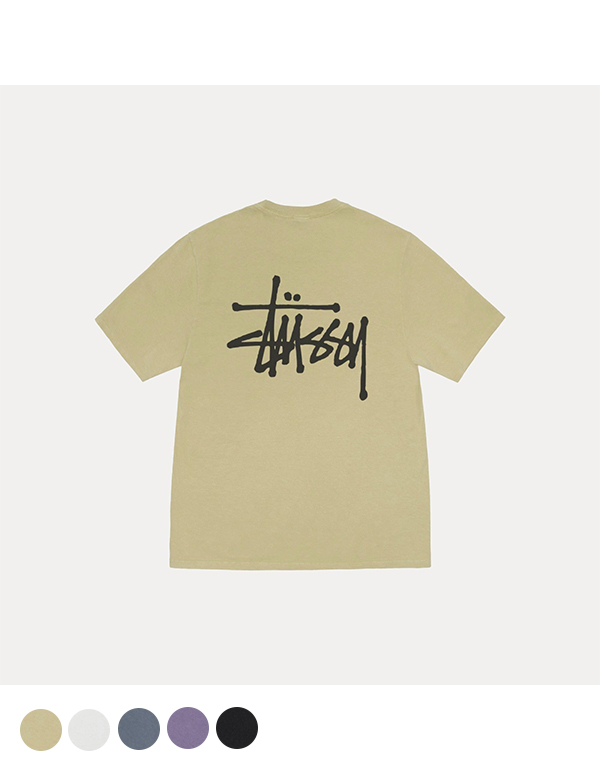 STUSSY BASIC TEE PIGMENT DYED 5COLOR