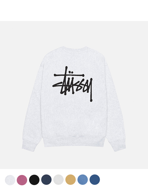 STUSSY BASIC CREW 8COLOR