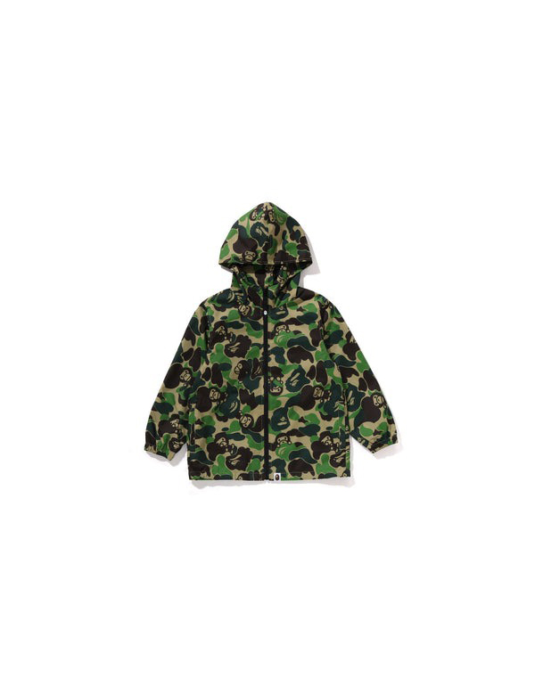 A BATHING APE KIDS ABC CAMO MILO HOODIE JACKET GREEN