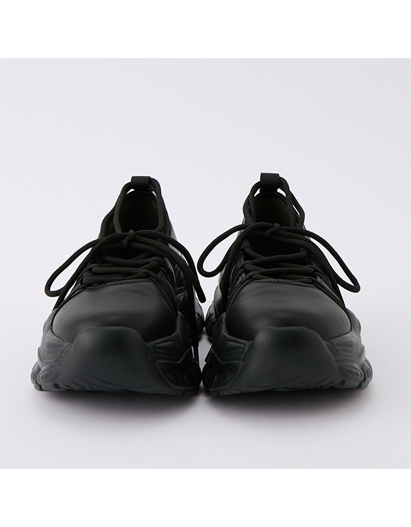 MONO MART VOLUME SOLE LACE-UP BALLET SNEAKERS BLACK