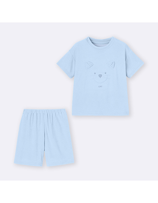 GU KIDS PILE LOUNGE SET (SHORT SLEEVE & SHORT PANTS) (ANIMAL) E 3COLOR