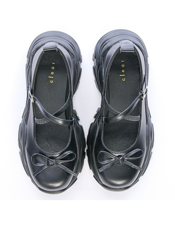 CLEAR WOMENS RIBBON-ATTACHED PLATFORM MARY JANE SNEAKER SANDALS BLACK