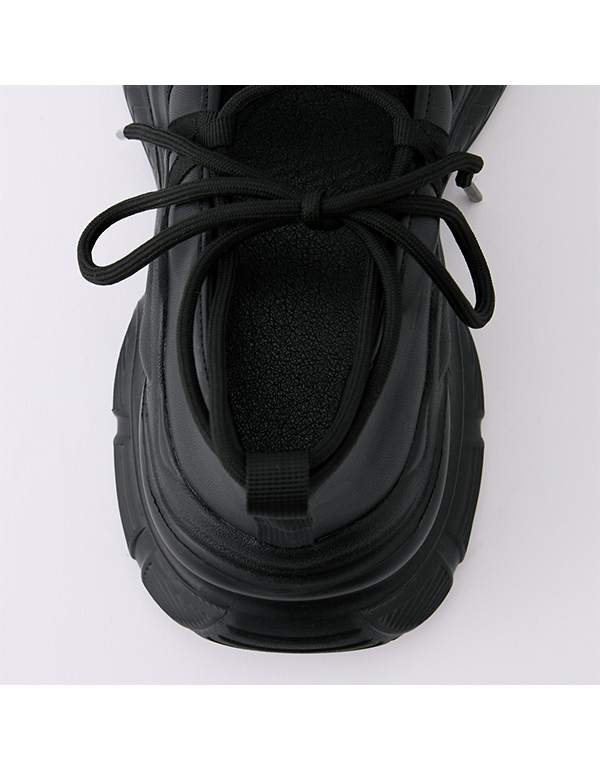 MONO MART VOLUME SOLE LACE-UP BALLET SNEAKERS BLACK