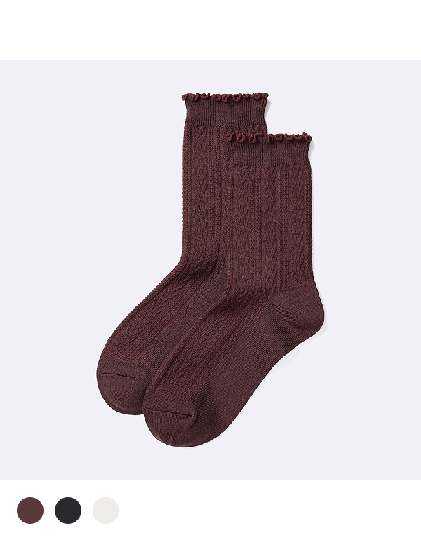 GU WOMEN STYLE HEAT CREW SOCKS 3COLOR